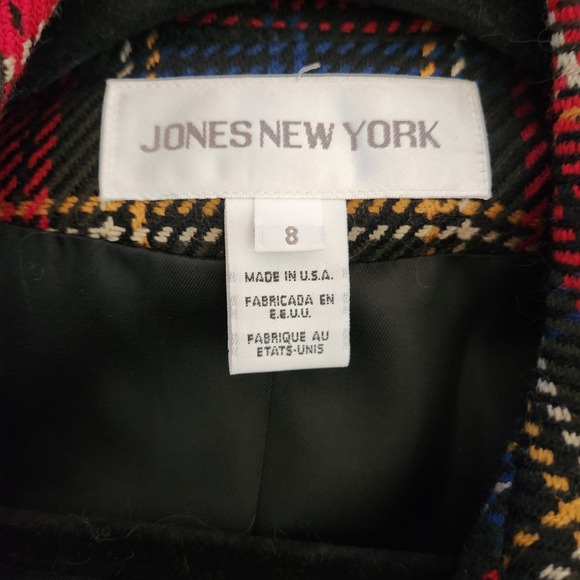 Jones New York Skirt Suit‎ Set Womens 6/8 Tartan Plaid Blazer Jacket Maxi Skirt - Picture 5 of 16